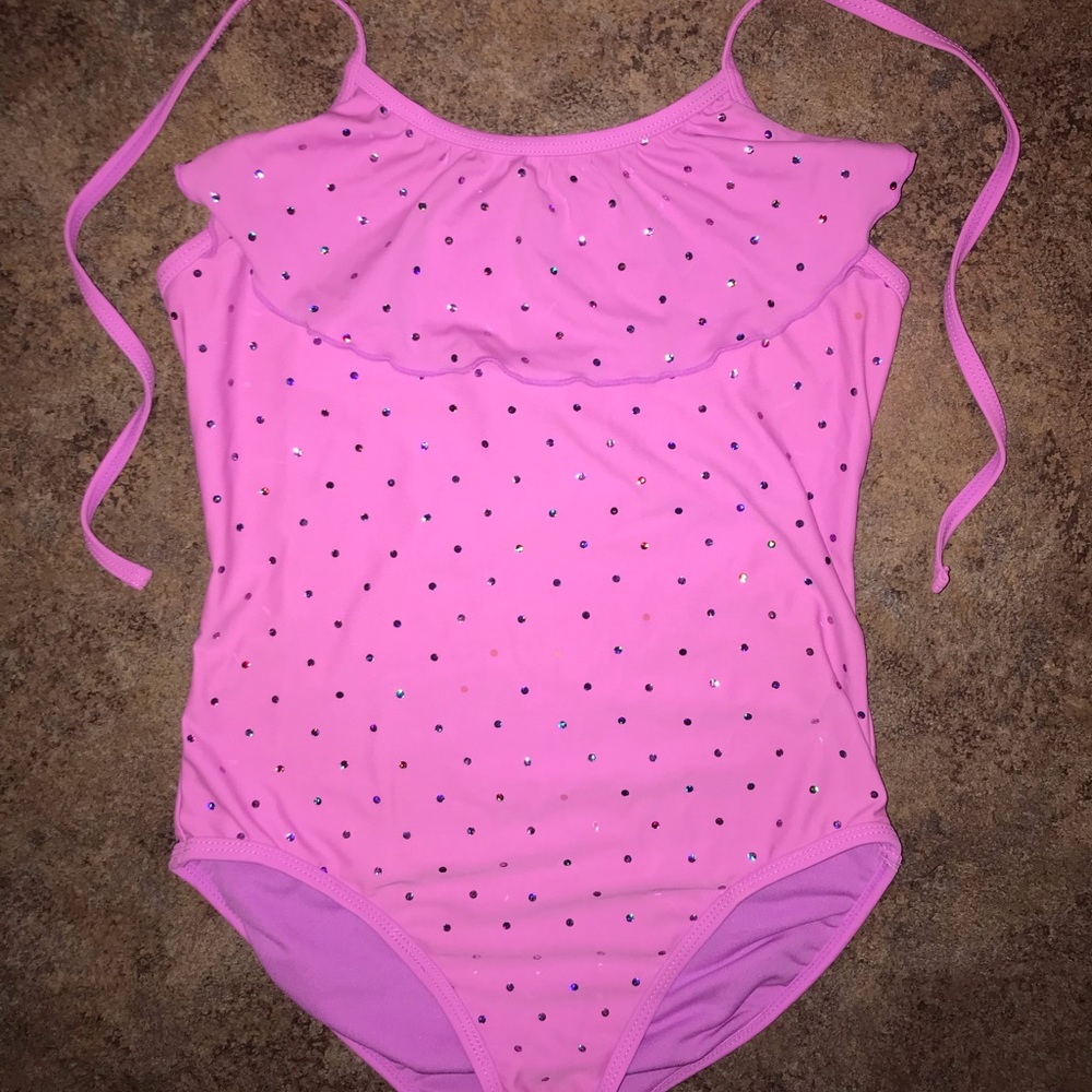 Girls One Piece Ruffled Swimsuit